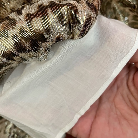 Leopard Print Metallic Bronze Dress by PAIGE Noah Sweetheart Neck S Party Event - Picture 6 of 10